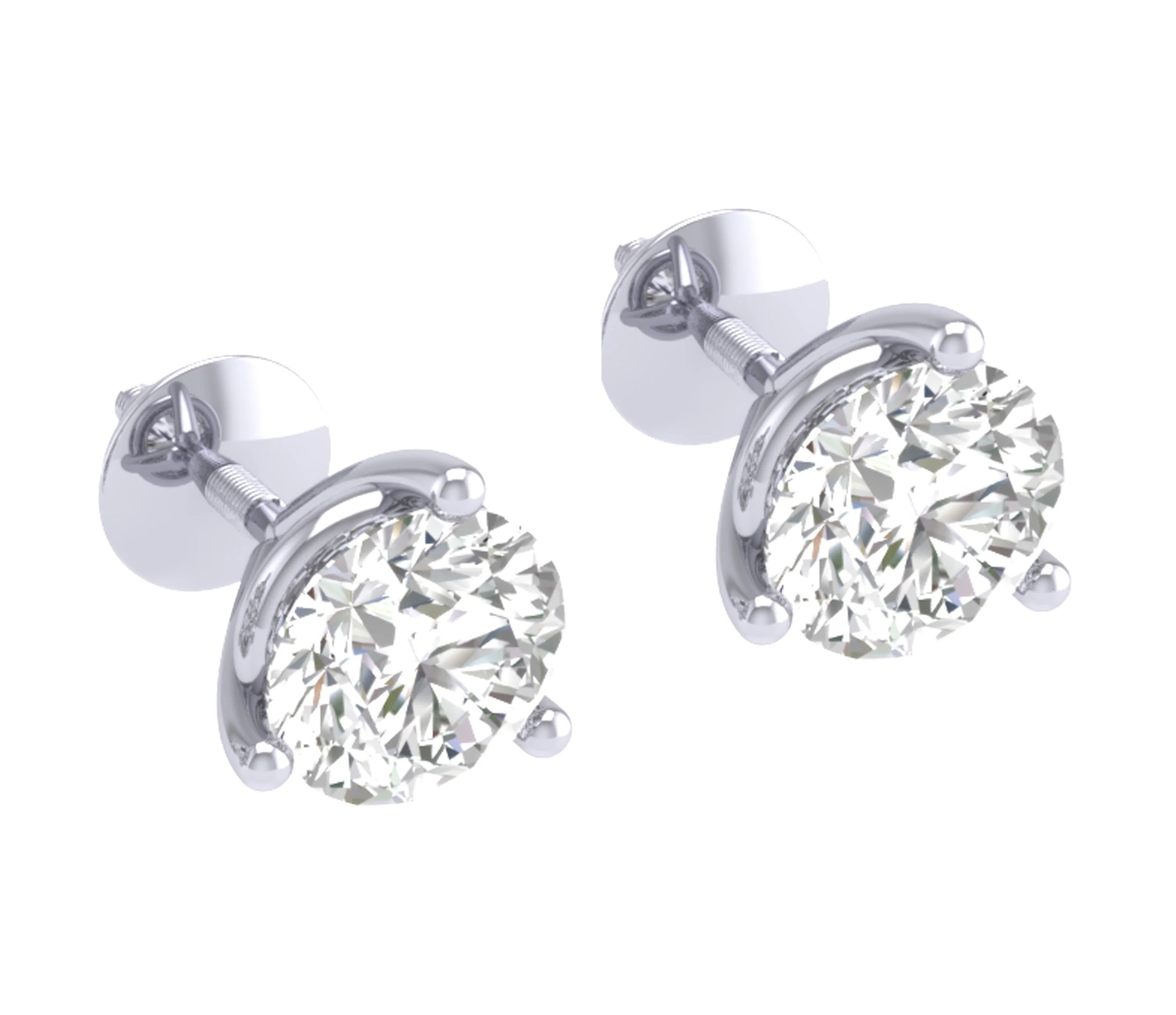 The Brody 0.30 Carat Natural Diamond Solitaire Stud Earring 14K White Yellow Rose Gold - Image 5