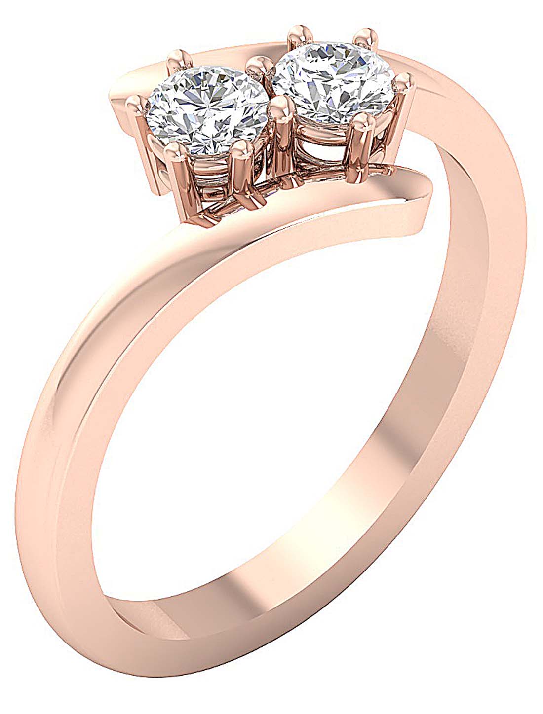 The Bruce Classsic Forever Us 2 Stone Solitaire Diamond Ring Yellow Gold Band - Image 3