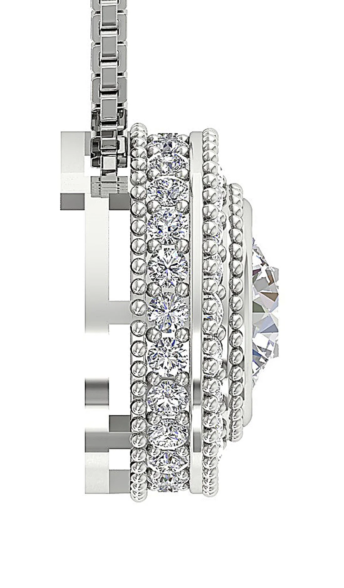 The Bryan 0.75 Carat Center Round Solitaire Diamond Bezel Prong Set Halo Circle Pendant Gold - Image 7