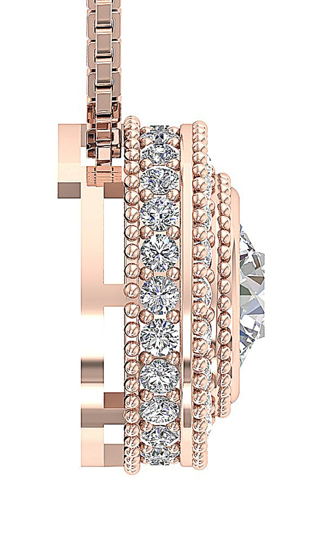 The Bryan 0.75 Carat Center Round Solitaire Diamond Bezel Prong Set Halo Circle Pendant Gold - Image 9