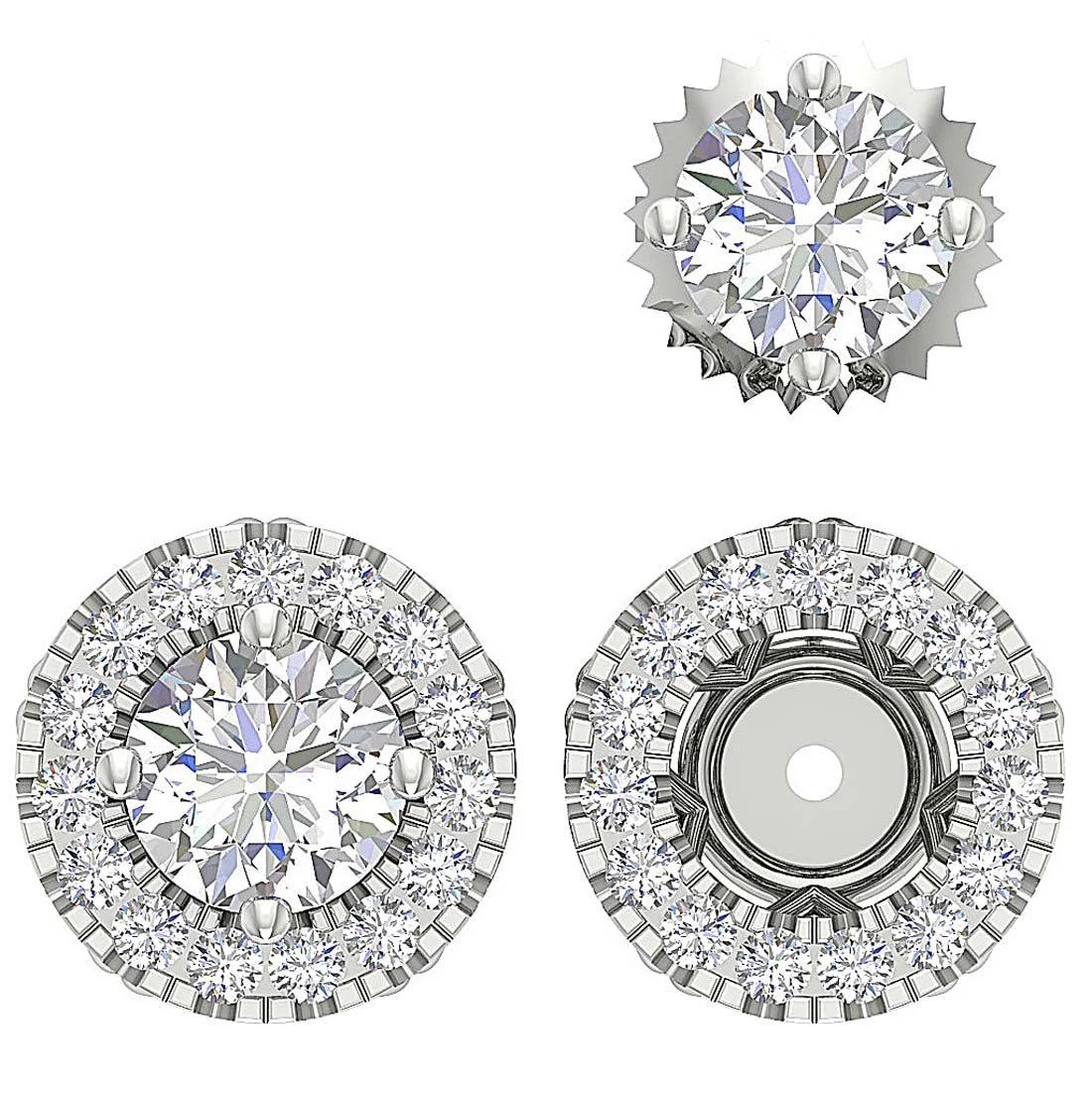 The Bryce Gorgeous Removable Jacket Solitaire Stud Natural Diamond Earring Gold - Image 5
