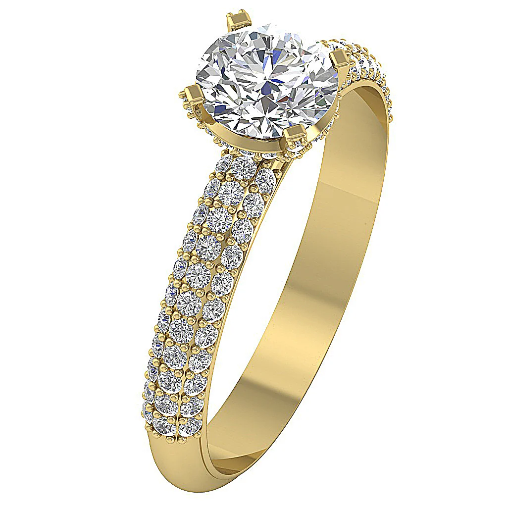 The Brycen Handmade Solitaire Engagement Ring 14k White Yellow Rose Gold Round Diamond - Image 2