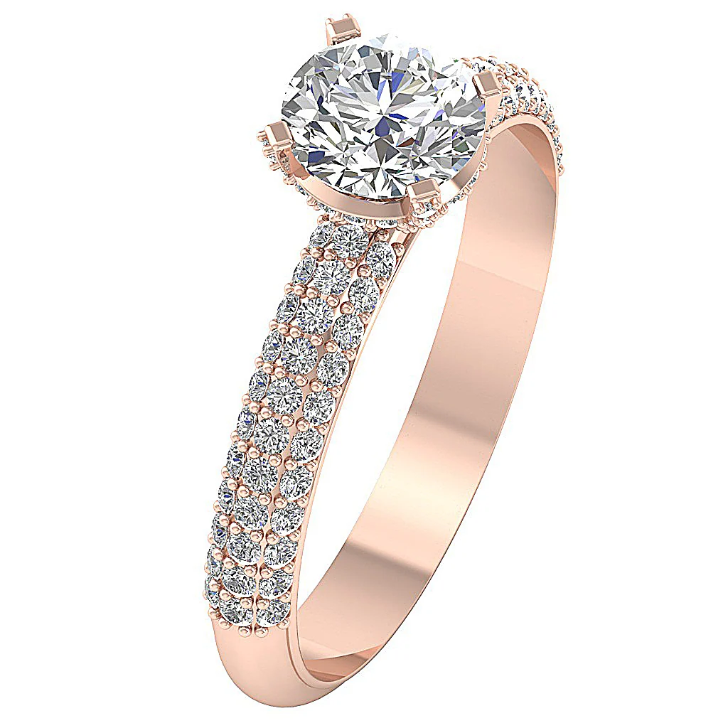 The Brycen Handmade Solitaire Engagement Ring 14k White Yellow Rose Gold Round Diamond - Image 3