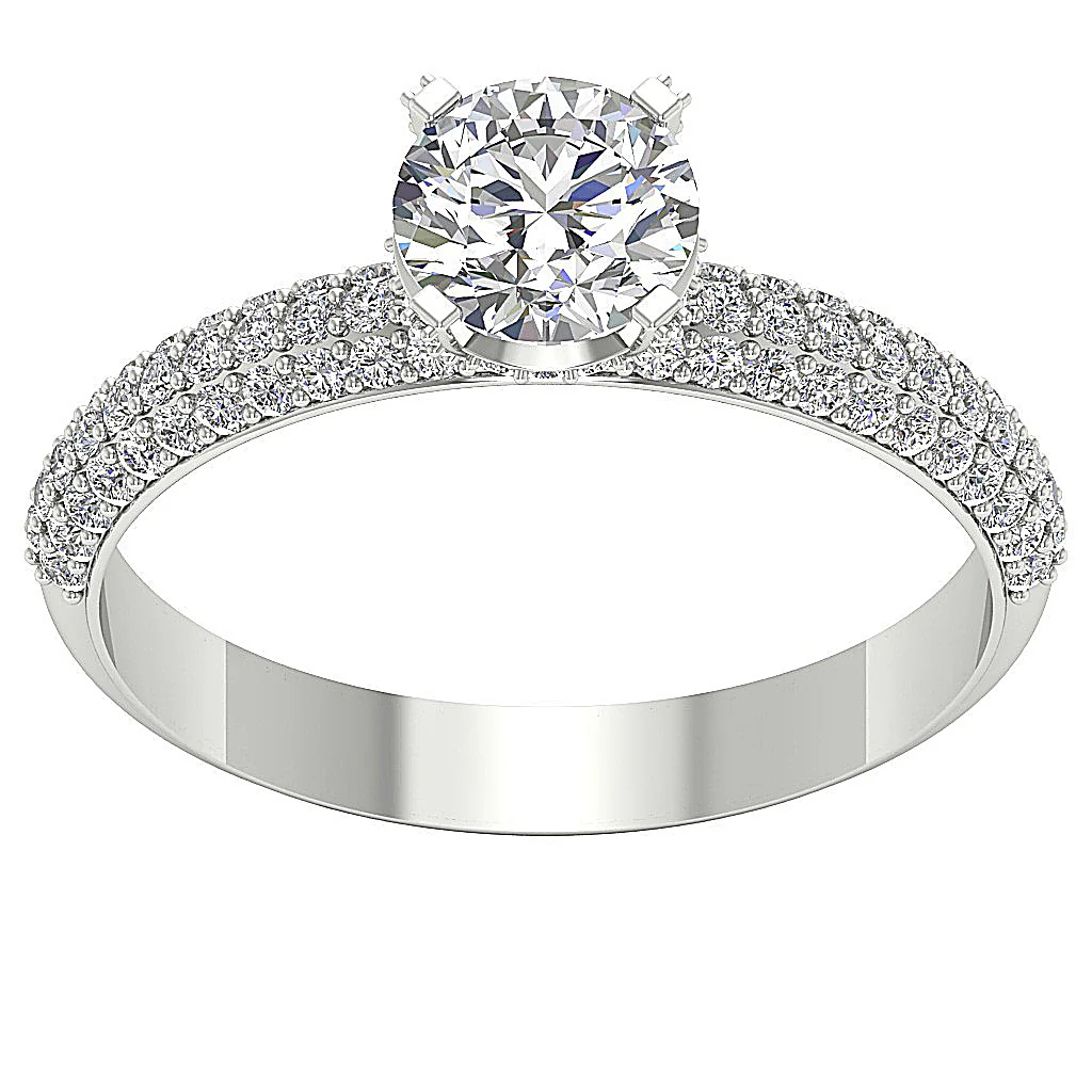 The Brycen Handmade Solitaire Engagement Ring 14k White Yellow Rose Gold Round Diamond - Image 4