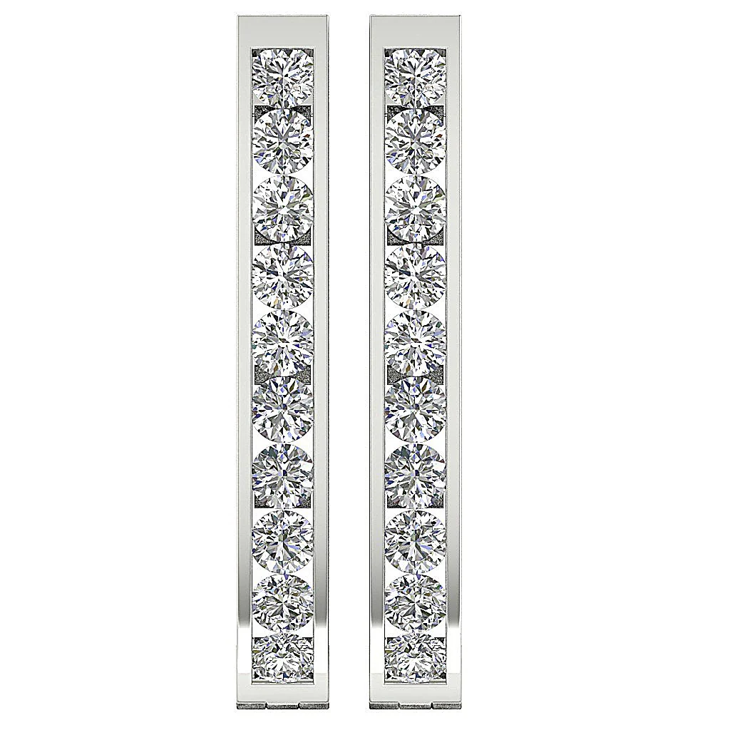 The Bryson 1.80 Carat Round Brilliant Cut Diamond Hoop Earring 14K Rose Gold - Image 4
