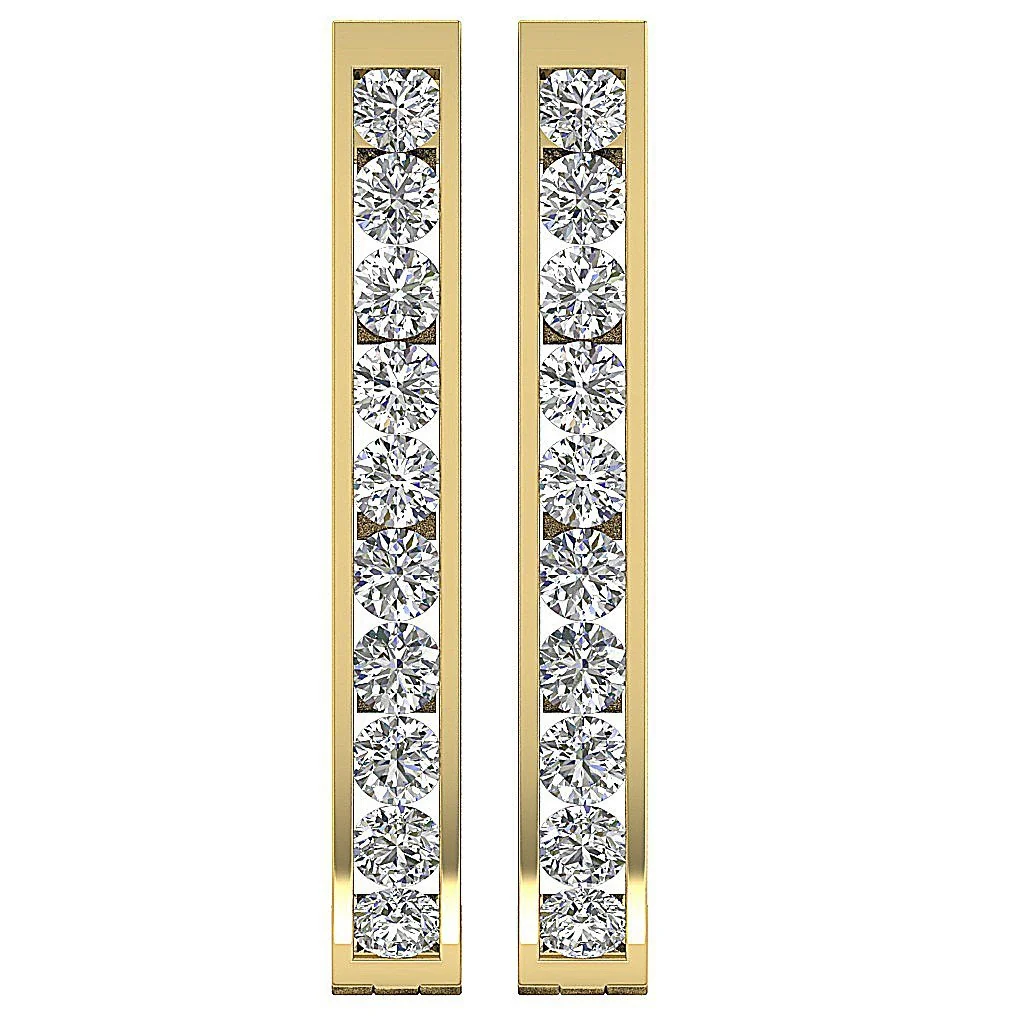 The Bryson 1.80 Carat Round Brilliant Cut Diamond Hoop Earring 14K Rose Gold - Image 5