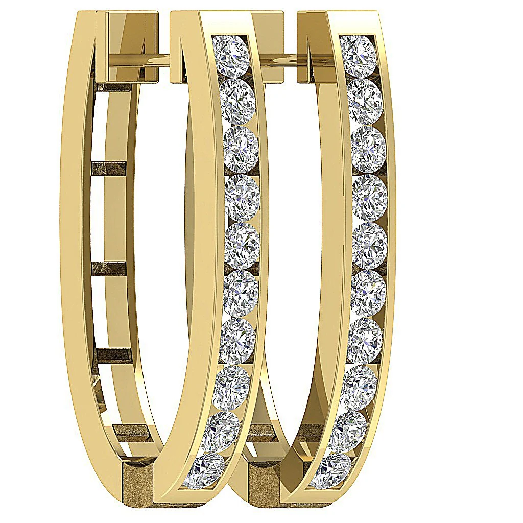 The Bryson 1.80 Carat Round Brilliant Cut Diamond Hoop Earring 14K Rose Gold - Image 8