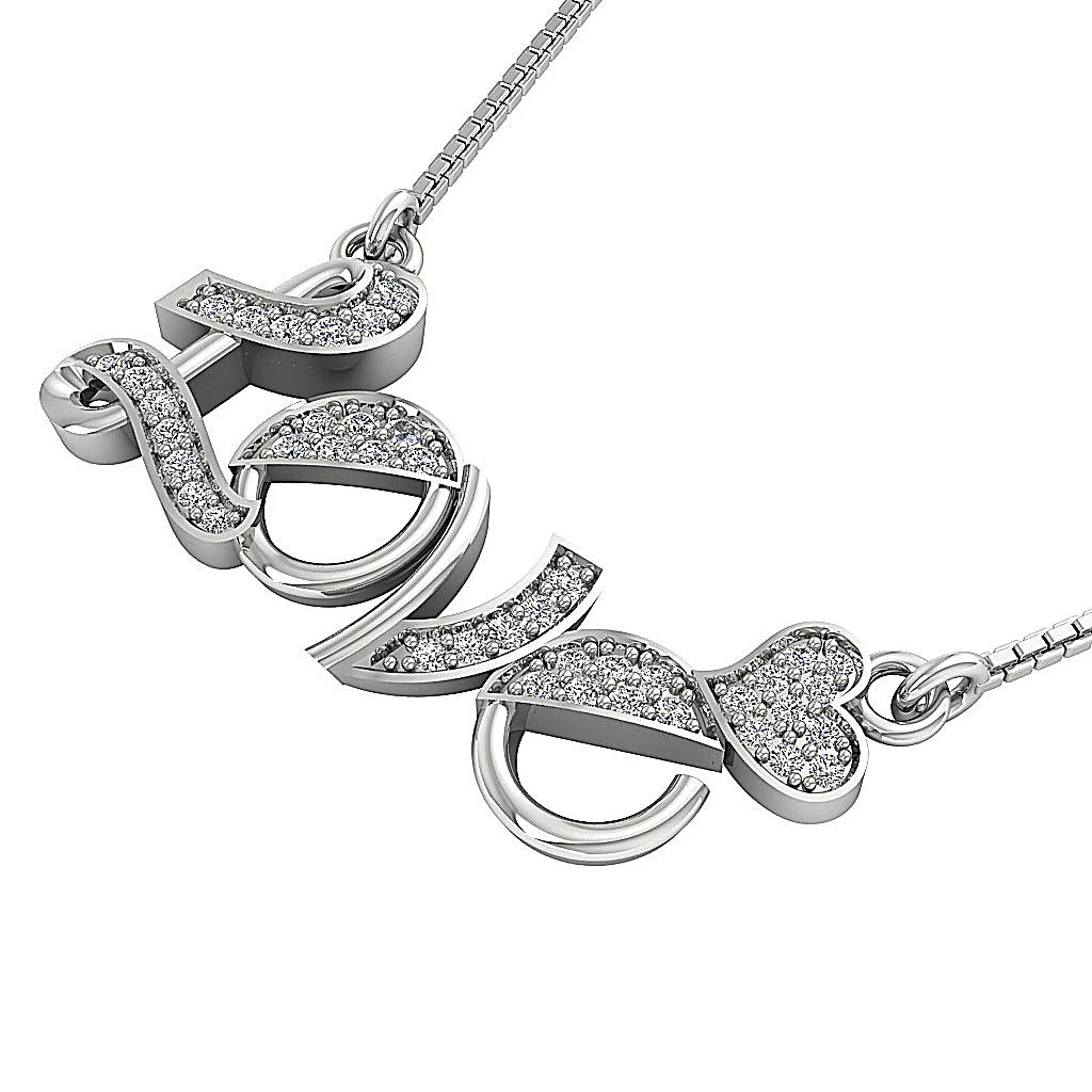 The Bryson Excellent Round Cut Diamond Love Fashion Pendant White Yellow Rose Gold - Image 4