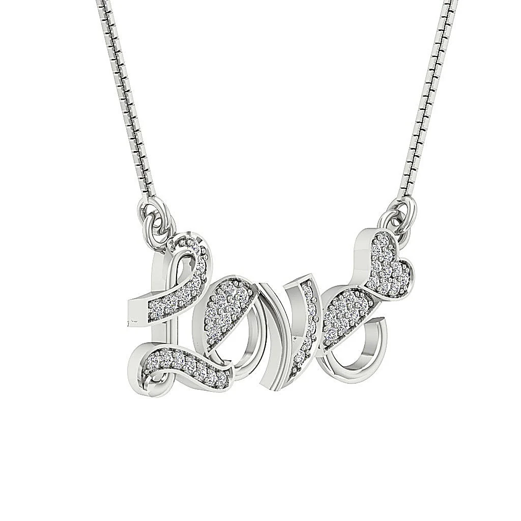 The Bryson Excellent Round Cut Diamond Love Fashion Pendant White Yellow Rose Gold - Image 6