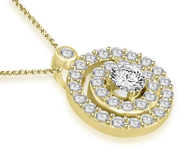 The Cade Double Halo Cluster Solitaire Natural Diamond Pendant White Gold Prong Set - Image 6