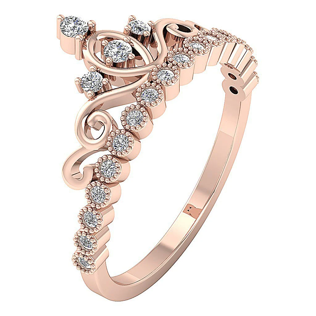 The Caden Crown Wedding Anniversary Ring Round Cut Diamond Appraisal Yellow Gold - Image 3