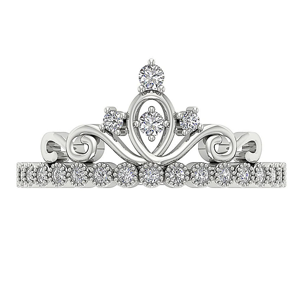 The Caden Crown Wedding Anniversary Ring Round Cut Diamond Appraisal Yellow Gold - Image 6
