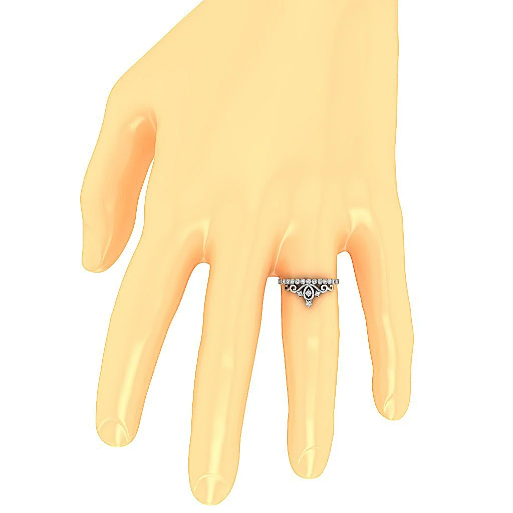 The Caden Crown Wedding Anniversary Ring Round Cut Diamond Appraisal Yellow Gold - Image 7