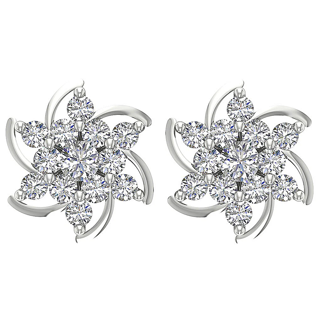 The Caden Natural Diamond Fashion Solitaire Stud Earring Prong Set 14K Solid Yellow Gold - Image 2