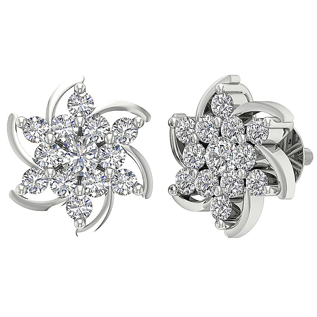 The Caden Natural Diamond Fashion Solitaire Stud Earring Prong Set 14K Solid Yellow Gold - Image 4