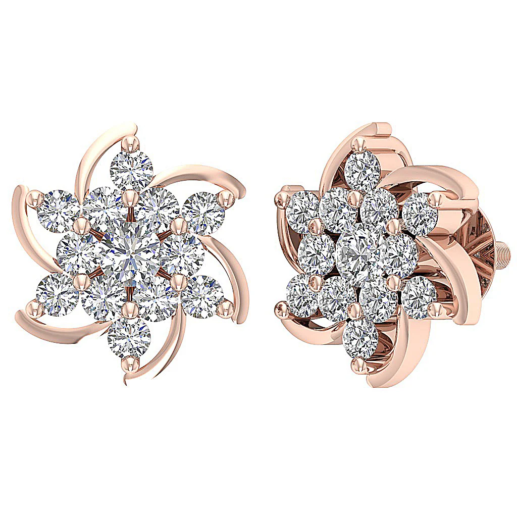 The Caden Natural Diamond Fashion Solitaire Stud Earring Prong Set 14K Solid Yellow Gold - Image 6