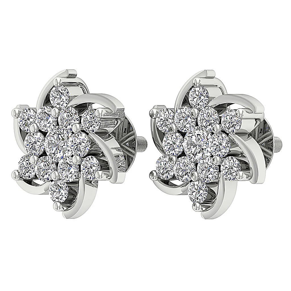 The Caden Natural Diamond Fashion Solitaire Stud Earring Prong Set 14K Solid Yellow Gold - Image 7