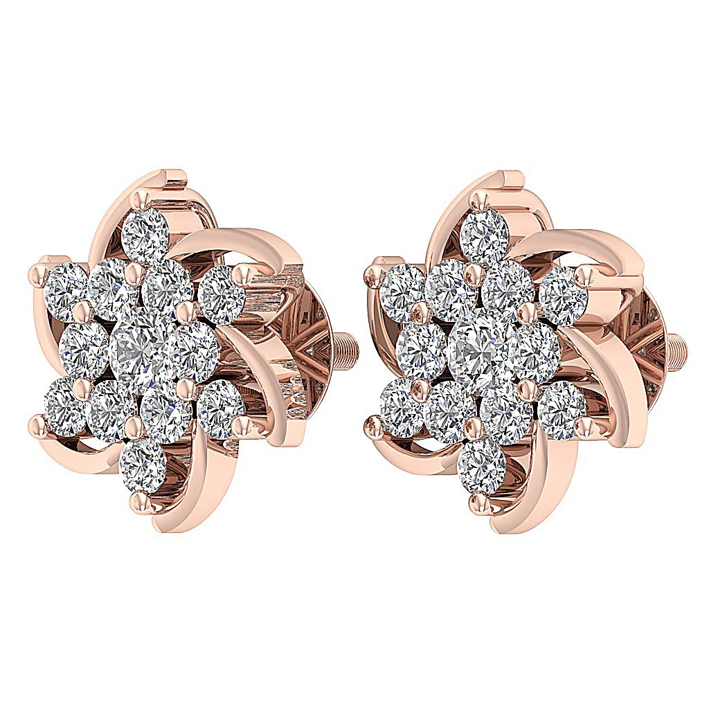 The Caden Natural Diamond Fashion Solitaire Stud Earring Prong Set 14K Solid Yellow Gold - Image 9