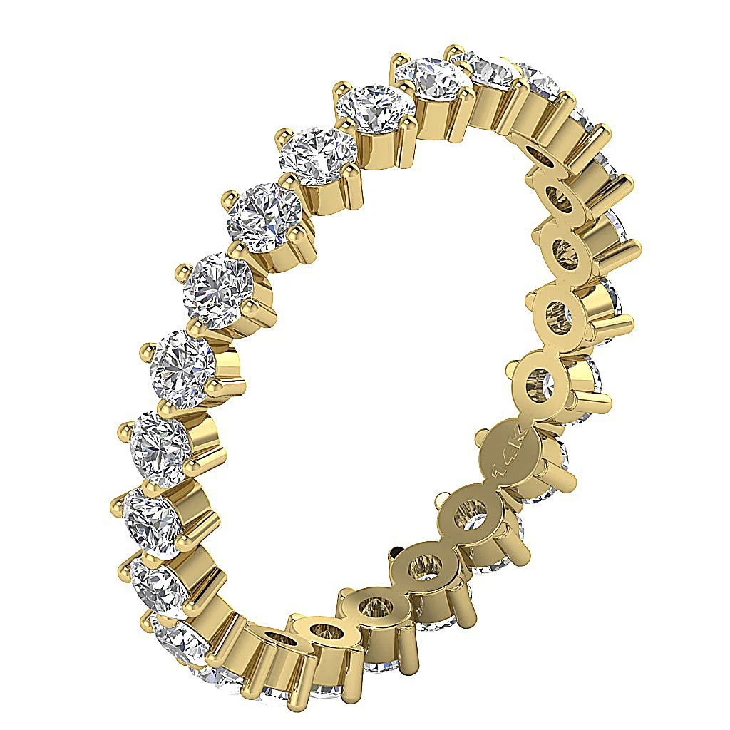 The Cairo Round Diamond White Yellow Rose Gold Eternity Anniversary Ring