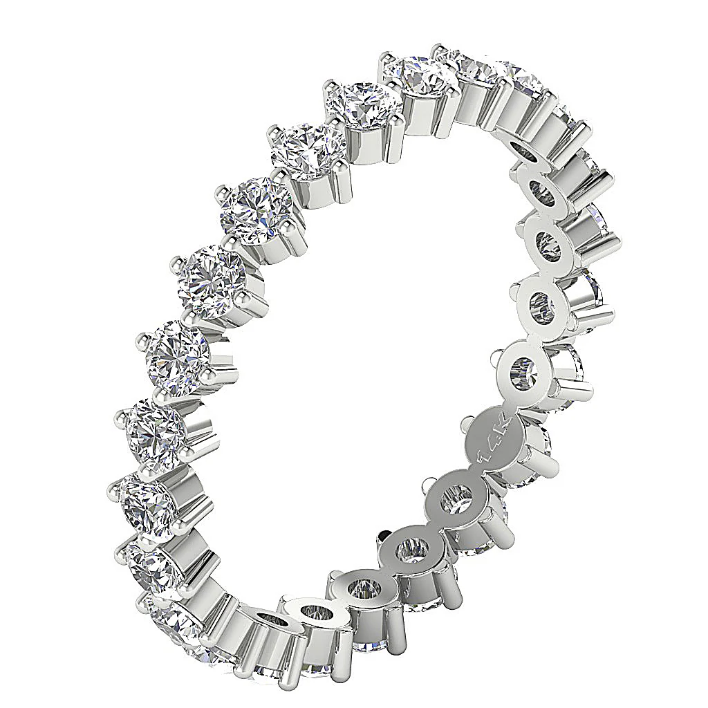 The Cairo Round Diamond White Yellow Rose Gold Eternity Anniversary Ring - Image 2