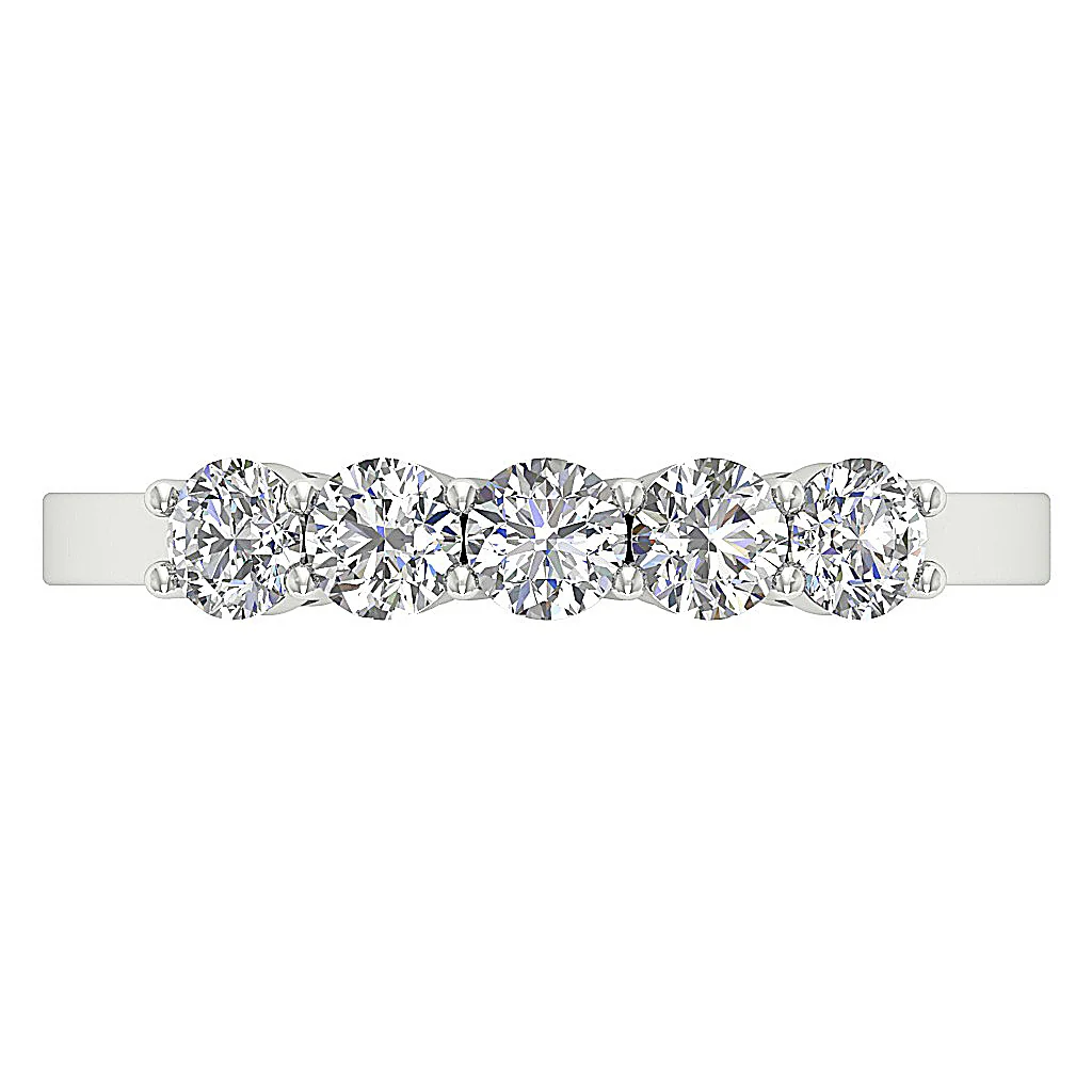 The Callahan Five Stone Felicity Natural Diamond Rose Gold Wedding Ring 2 MM - Image 5