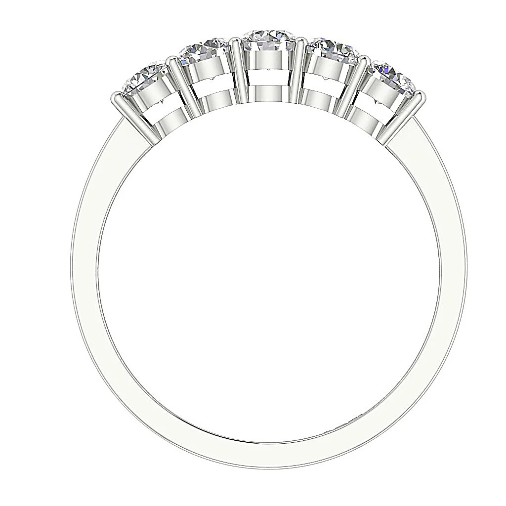 The Callahan Five Stone Felicity Natural Diamond Rose Gold Wedding Ring 2 MM - Image 6