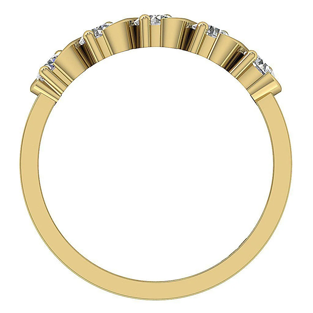 The Callahan 5 Stone Same Size Round Brilliant Cut Diamonds Engagement Ring 14K Yellow Gold - Image 4