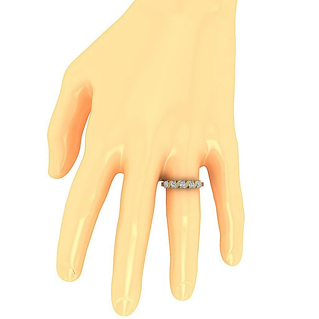 The Callahan 5 Stone Same Size Round Brilliant Cut Diamonds Engagement Ring 14K Yellow Gold - Image 5