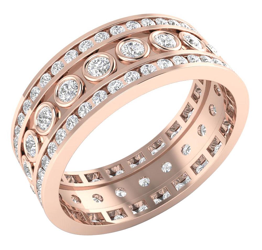 The Callan Designer Eternity Anniversary Ring For Her Natural Diamond 14K Rose Gold