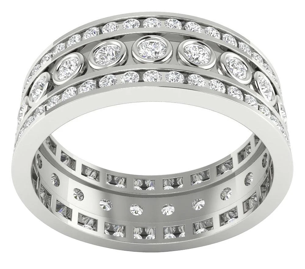 The Callan Designer Eternity Anniversary Ring For Her Natural Diamond 14K Rose Gold - Image 4