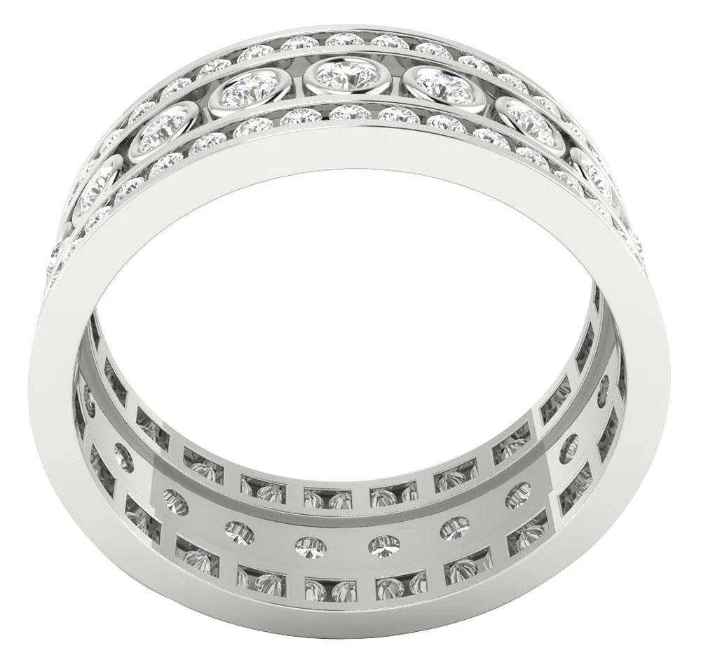 The Callan Designer Eternity Anniversary Ring For Her Natural Diamond 14K Rose Gold - Image 5