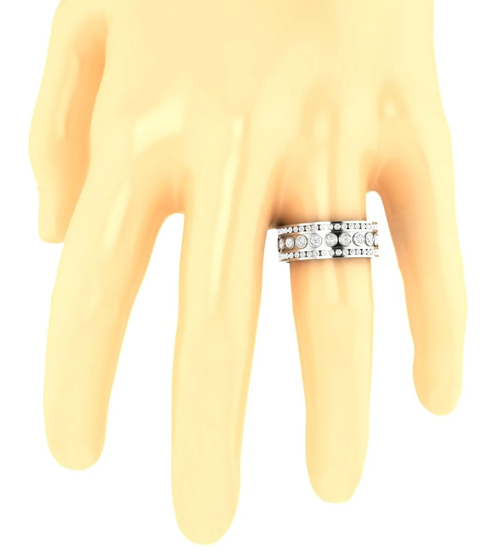 The Callan Designer Eternity Anniversary Ring For Her Natural Diamond 14K Rose Gold - Image 7