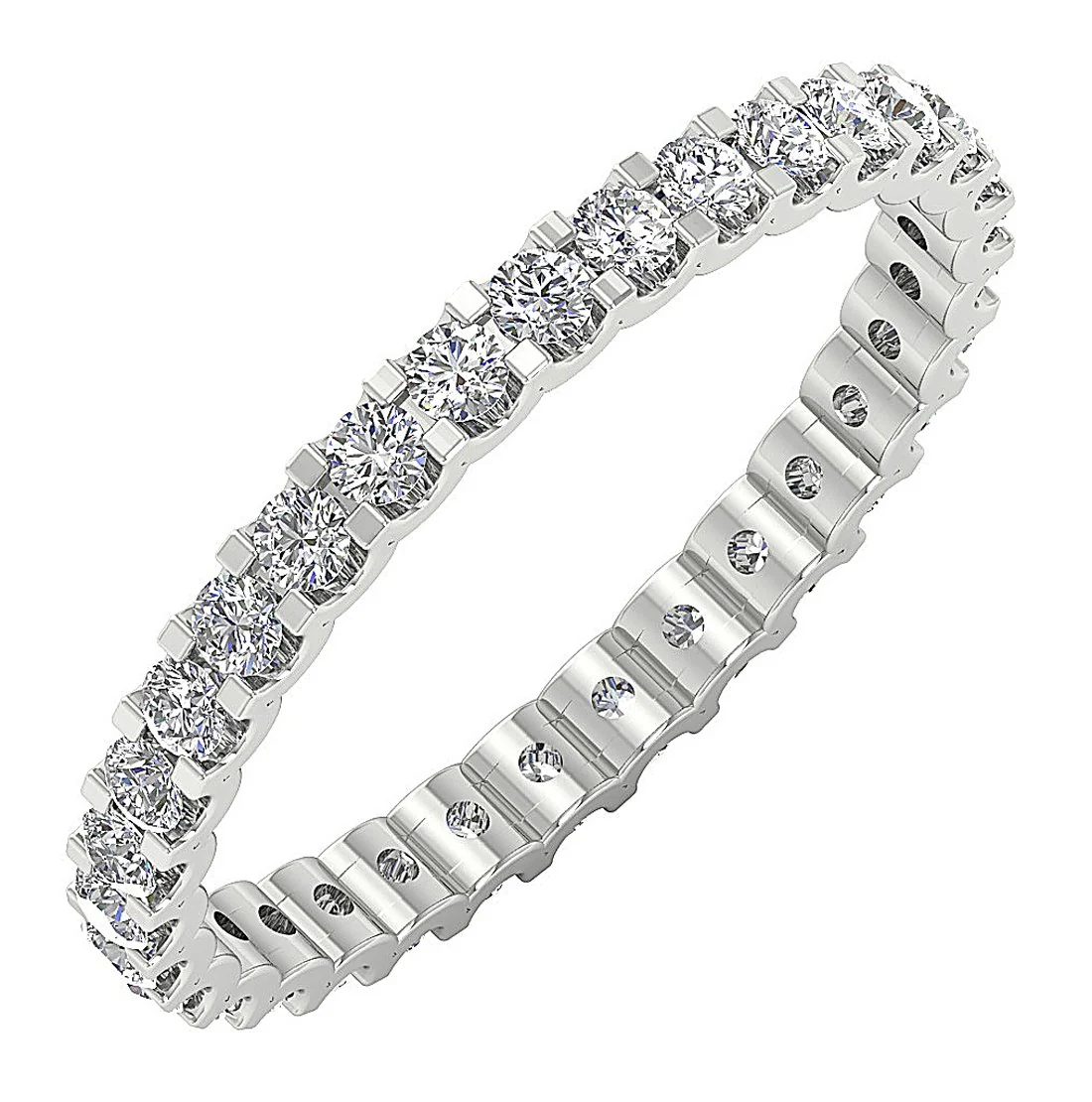 The Callum Beautiful Genuine Round Diamond Eternity Ring For Women Rose Gold - Image 5