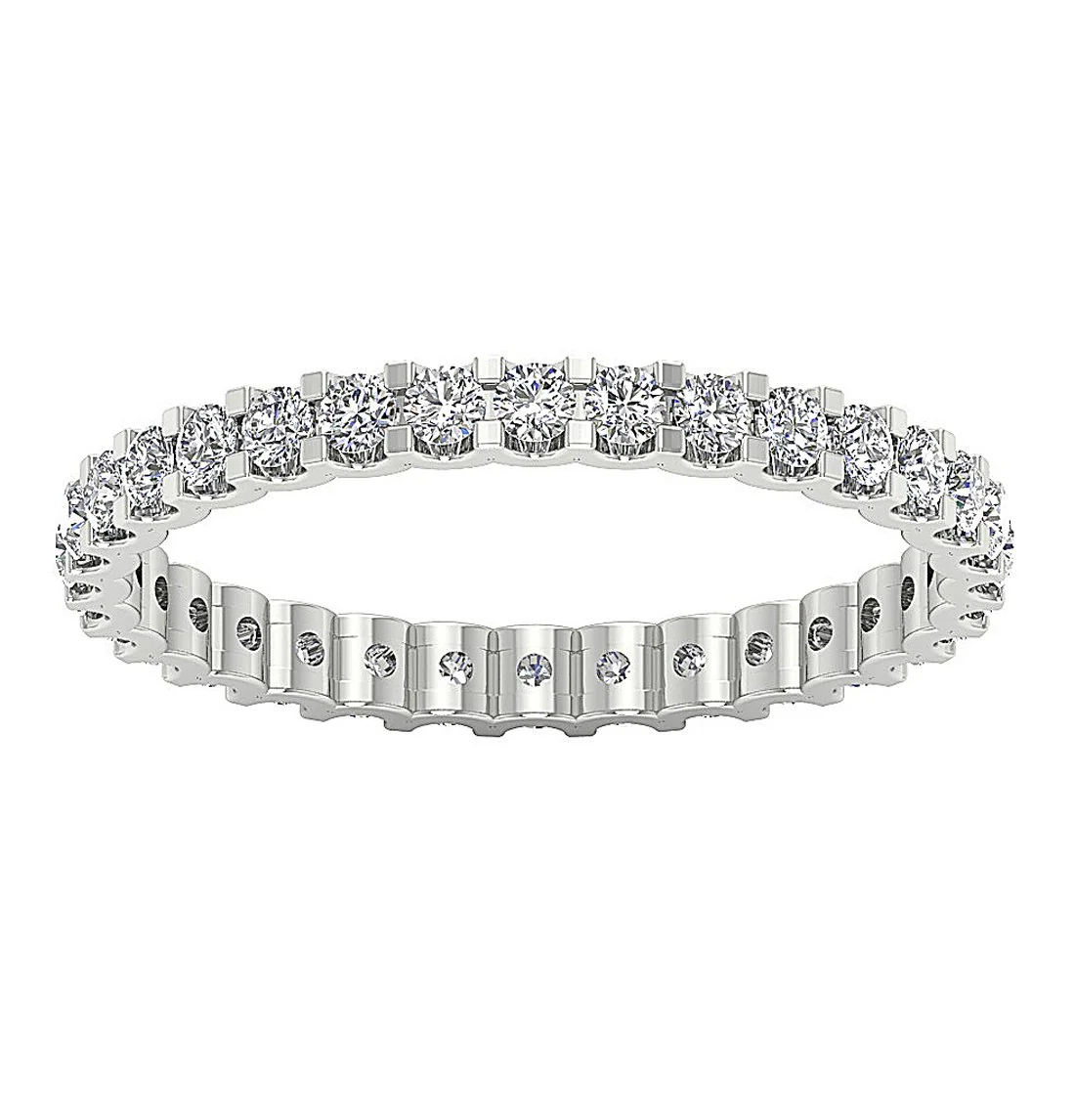 The Callum Beautiful Genuine Round Diamond Eternity Ring For Women Rose Gold - Image 6