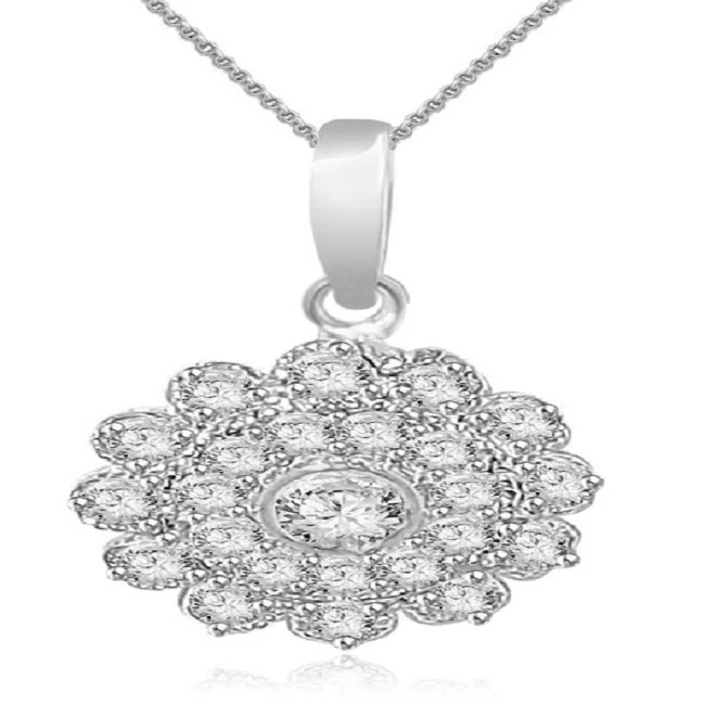 The Camden Round Brilliant Cut Diamond Fashion Pendant White Yellow Rose Gold