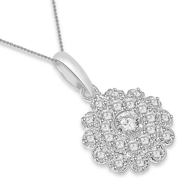 The Camden Round Brilliant Cut Diamond Fashion Pendant White Yellow Rose Gold - Image 6