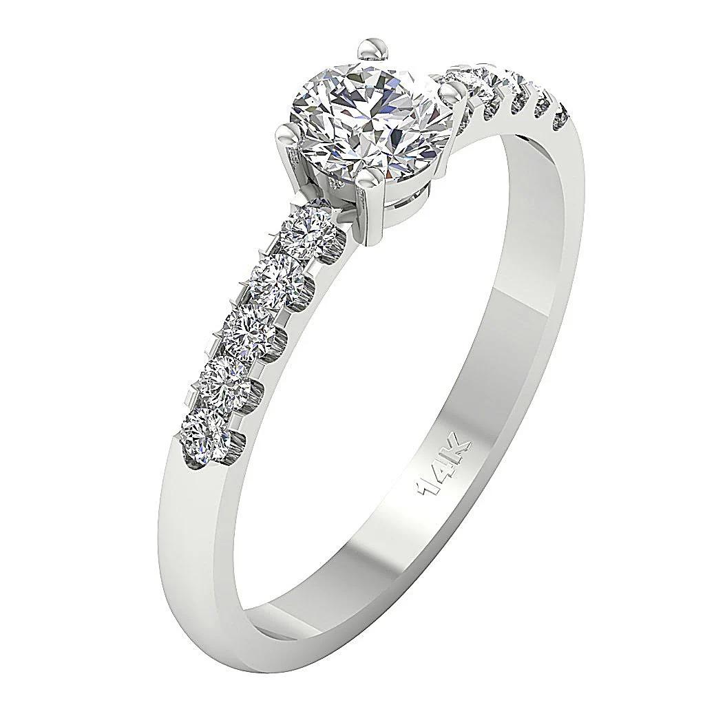 The Camilo Sparkly Natural Diamond 14k Rose Gold Solitaire Engagement Ring - Image 2