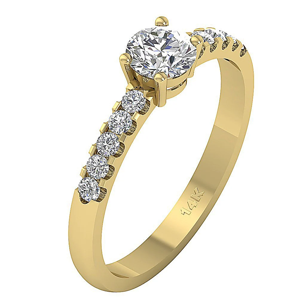 The Camilo Sparkly Natural Diamond 14k Rose Gold Solitaire Engagement Ring - Image 3