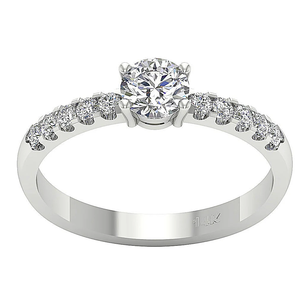 The Camilo Sparkly Natural Diamond 14k Rose Gold Solitaire Engagement Ring - Image 4