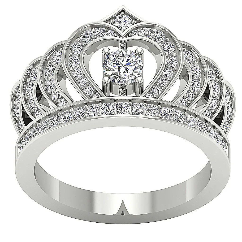 The Canaan For Women Crown Soliatire Engagement Ring Gold Round Cut Diamond - Image 4
