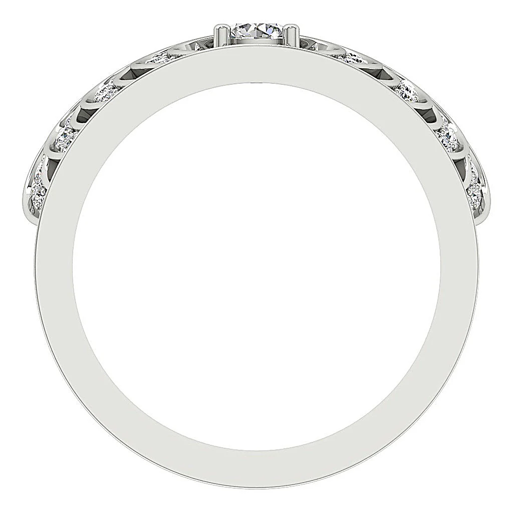 The Canaan For Women Crown Soliatire Engagement Ring Gold Round Cut Diamond - Image 5