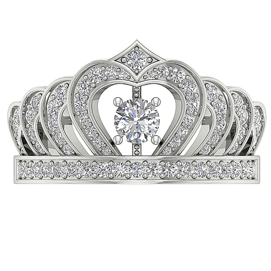 The Canaan For Women Crown Soliatire Engagement Ring Gold Round Cut Diamond - Image 6