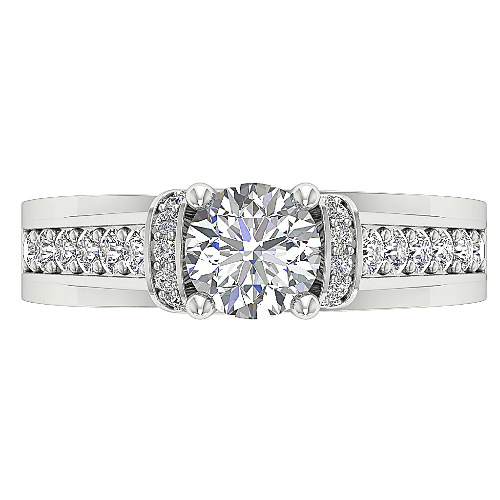 The Cannon 1 Carat Center Solitaire Diamond 2.10 Carat Engagement Ring 14k Rose Gold - Image 6