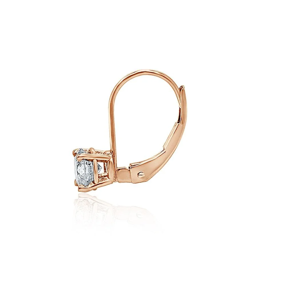 14k/18k White Yellow Rose Gold I1/SI1 G 1.50Ct Genuine Diamond Lever Back Studs Earrings - Image 6