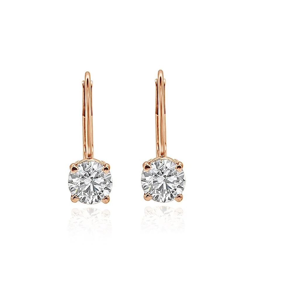 14k/18k White Yellow Rose Gold I1/SI1 G 1.50Ct Genuine Diamond Lever Back Studs Earrings - Image 9