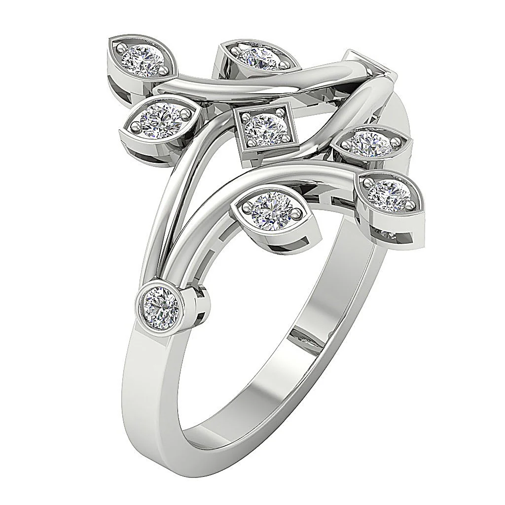 The Case Right Hand Diamond Fashion Wedding Rings 14K Rose Gold Round Diamond - Image 3
