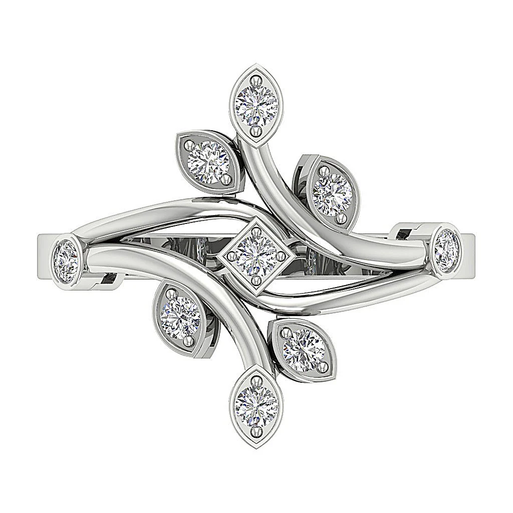 The Case Right Hand Diamond Fashion Wedding Rings 14K Rose Gold Round Diamond - Image 5