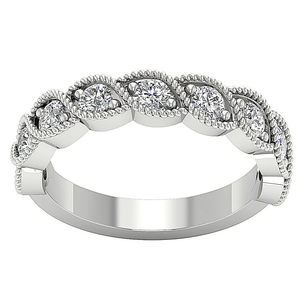 The Casey Genuine Round Diamond 14K Solid Gold Anniversary Ring Prong Setting - Image 5