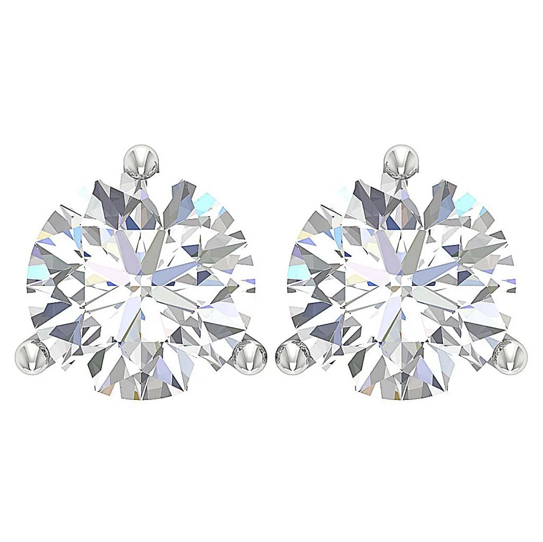 I1 H 1.50Carat Solitaire Stud Earring Genuine Diamond Martini Prong Set 14K Solid Gold - Image 5