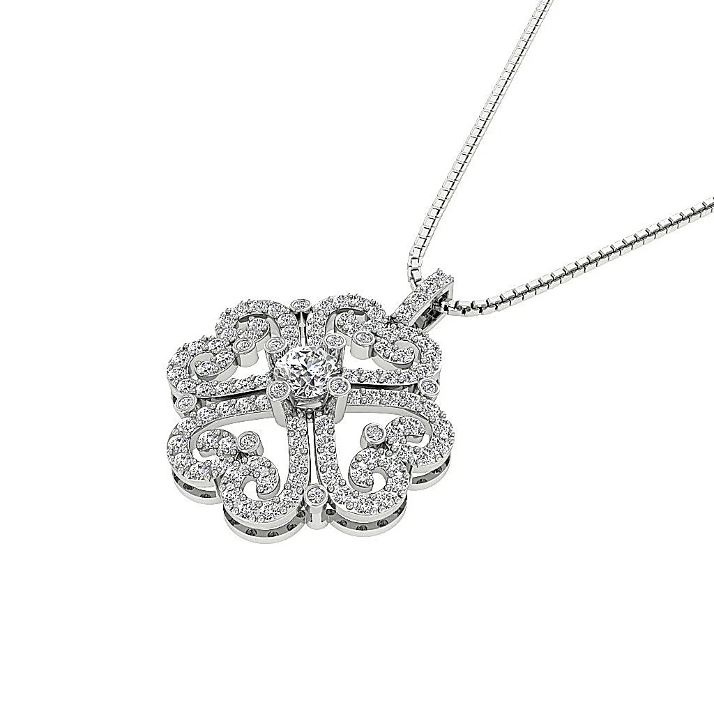 The Cash Natural Diamond Beautiful Fashion Pendant Prong and Bezel Set 14K Yellow Gold - Image 2